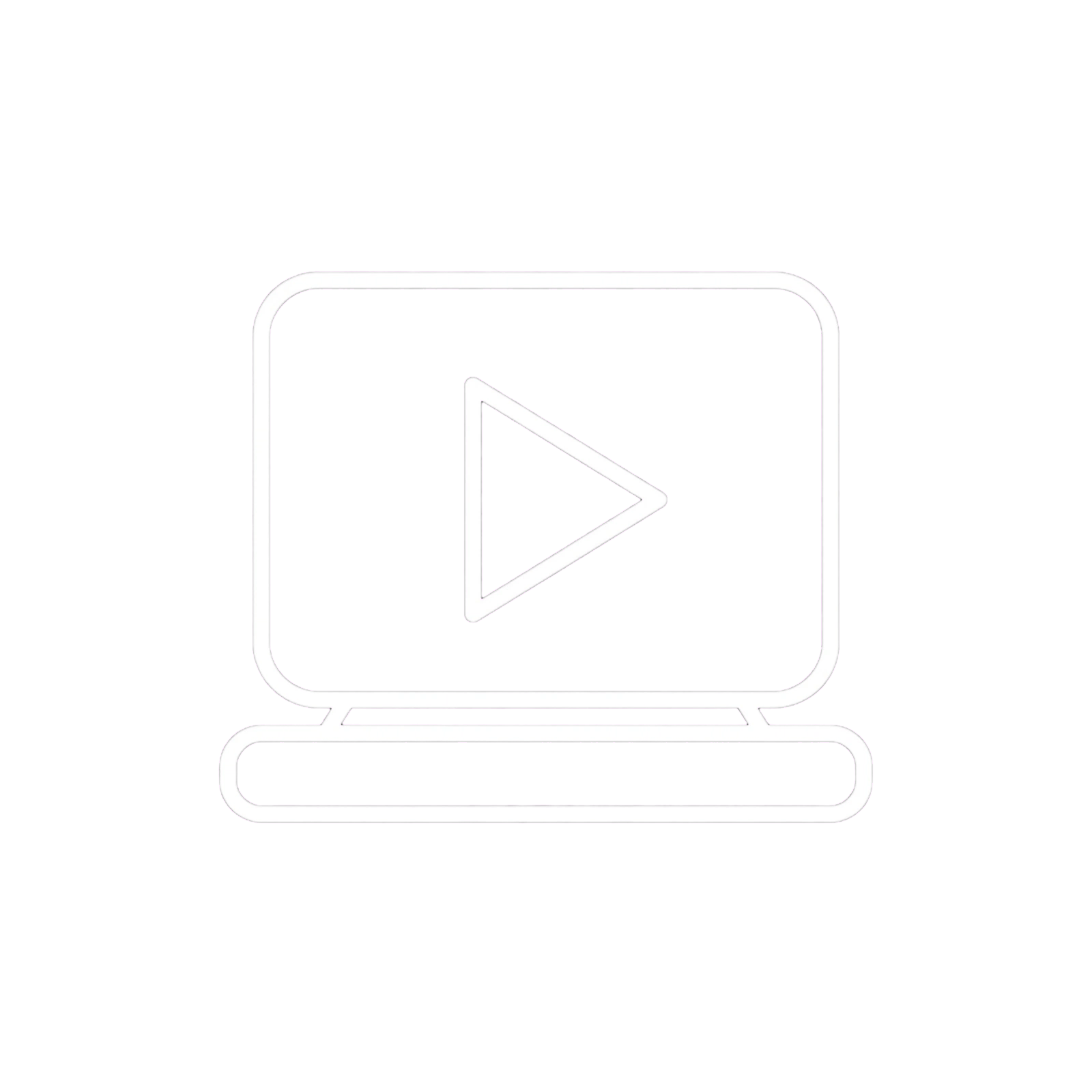 Online coaching icon - laptop with play button for virtual personal training