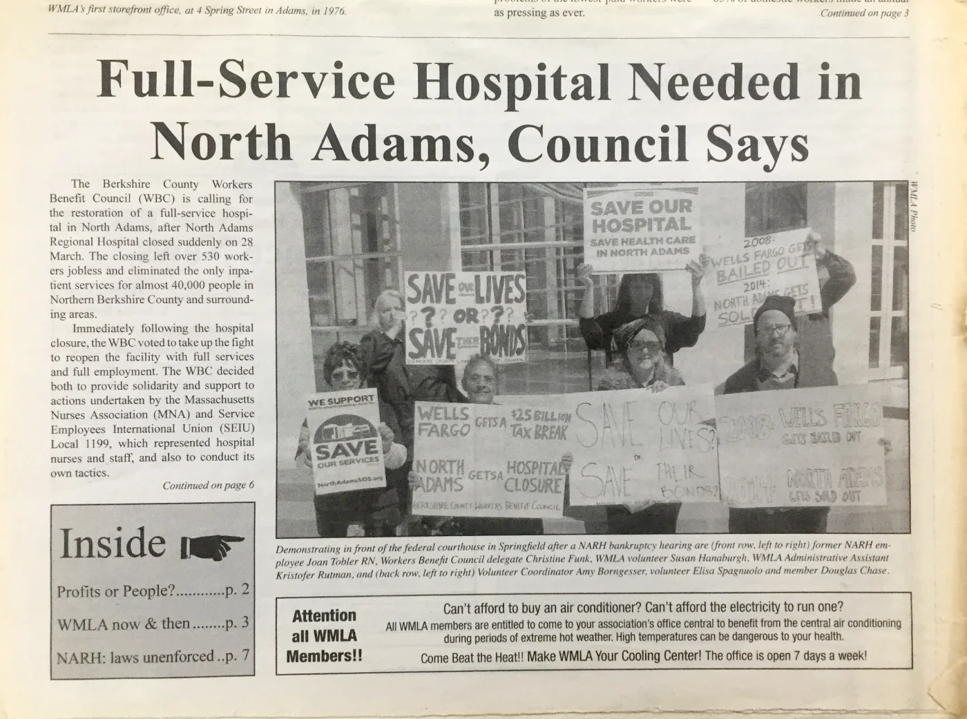 newspaper article about hospital fight