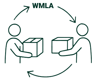 drawing of two people holding boxes