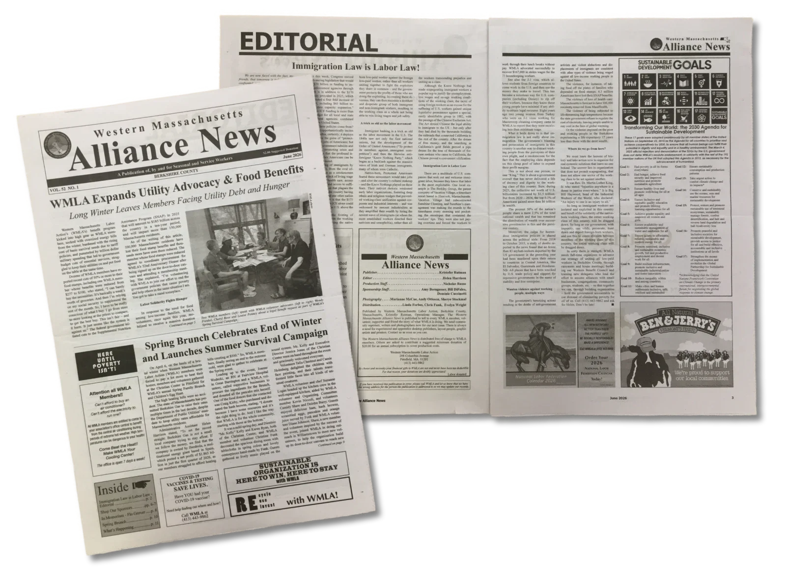 Two Western Massachusetts Alliance News newspapers