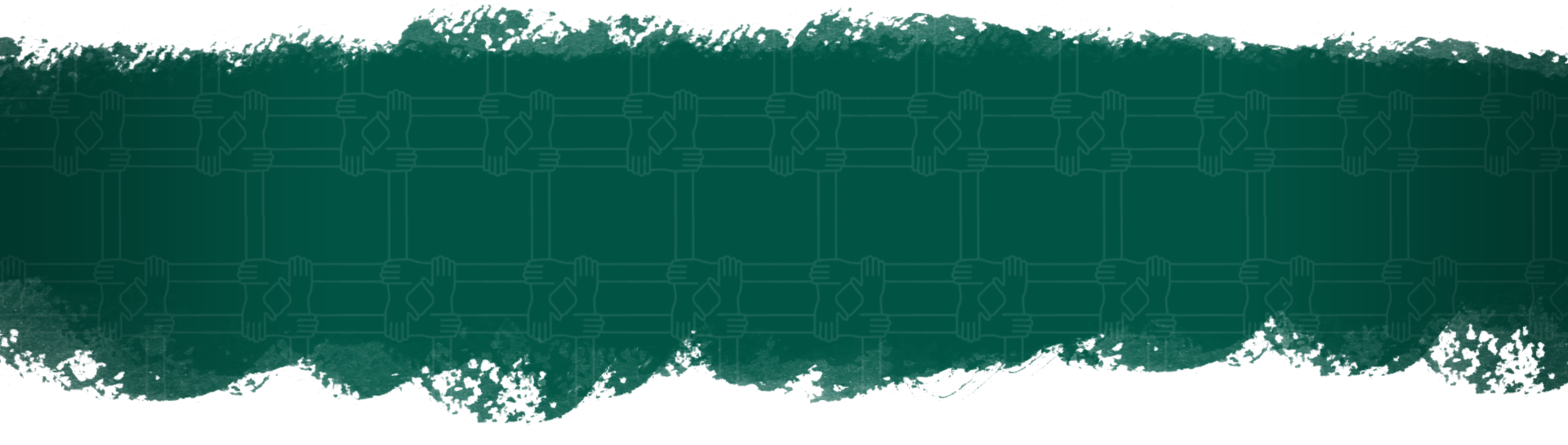 A green strip across the page featuring a background of hands holding each other