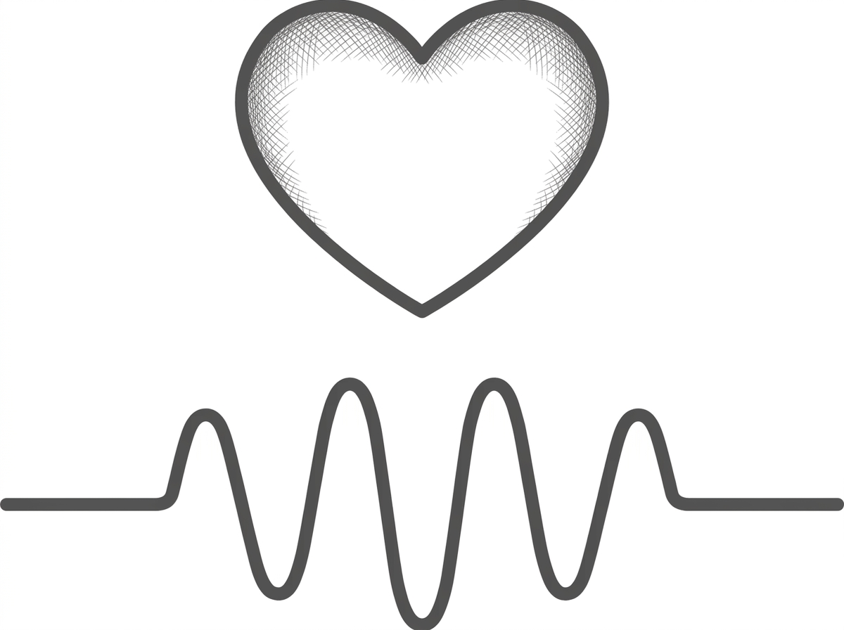 Line drawing representing a healthy heart.