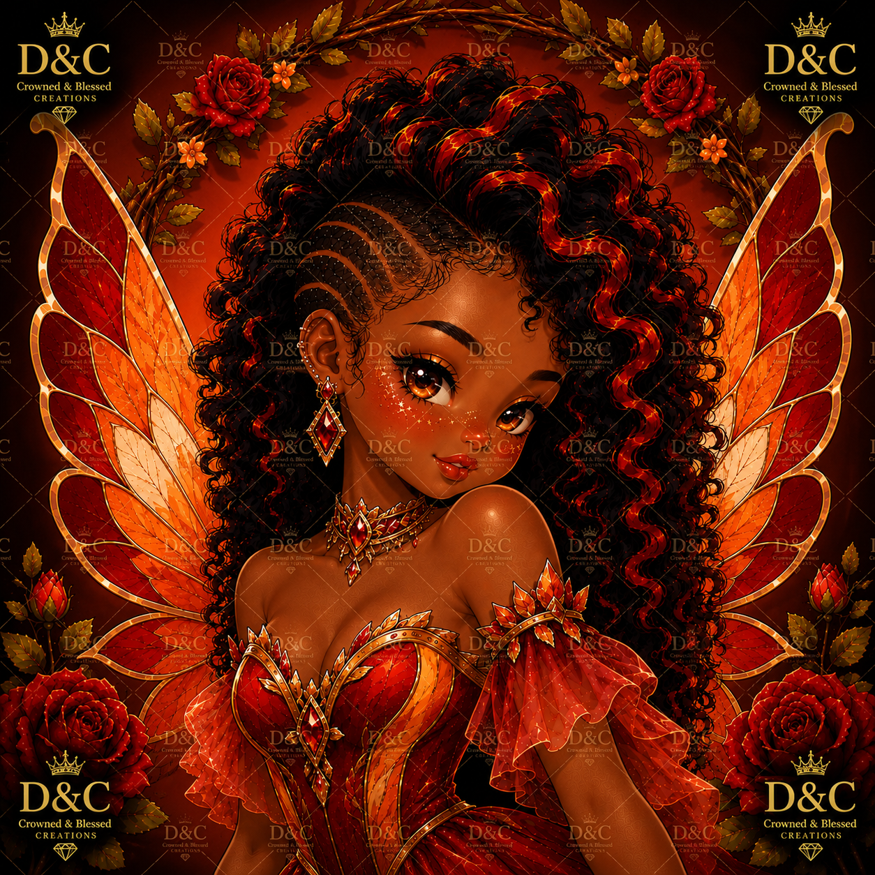 The Fiery Aries Fairy 70x70 Square Drills