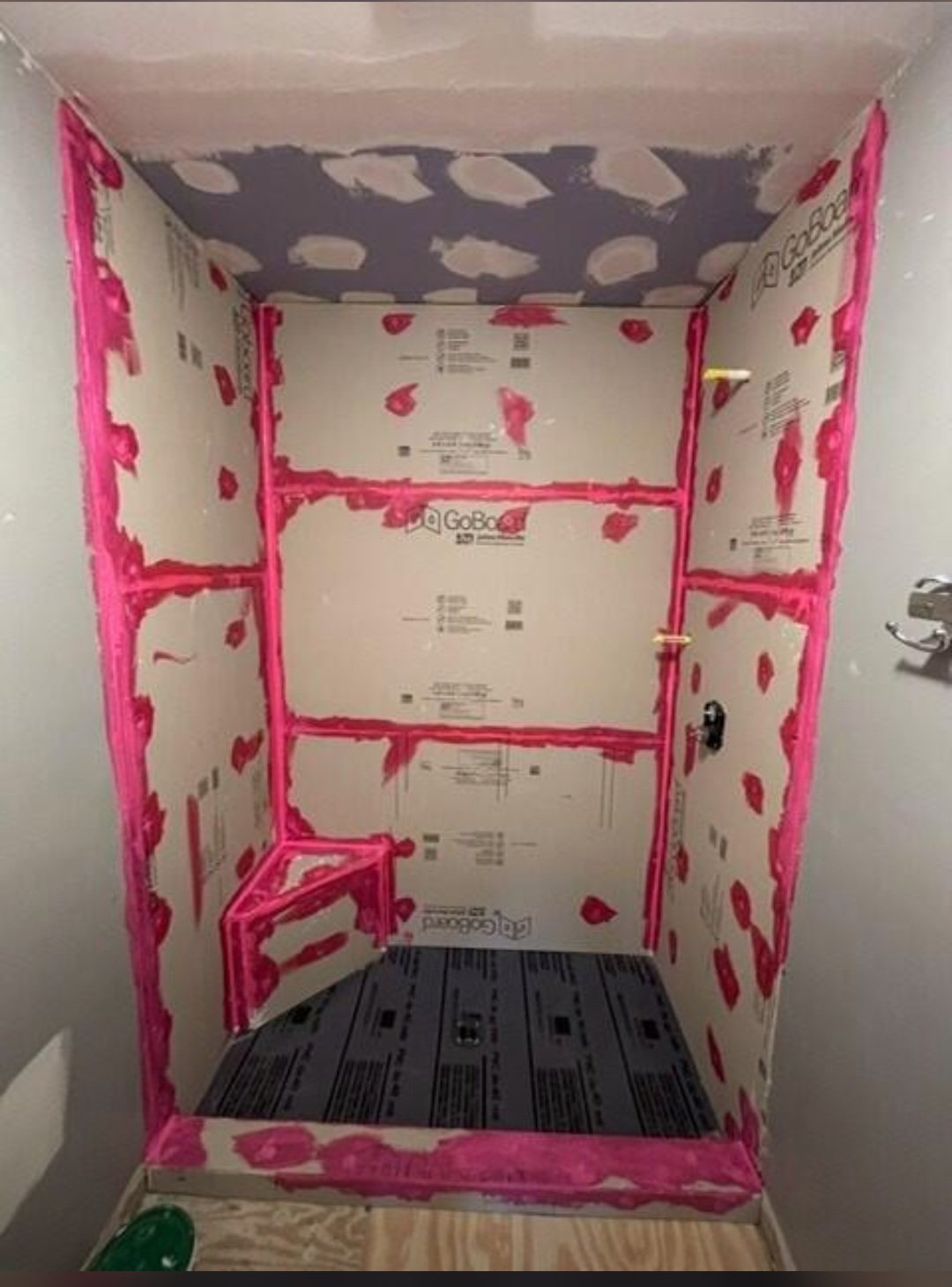 Professional waterproofing was carefully installed to protect the shower from moisture and ensure long-lasting performance.