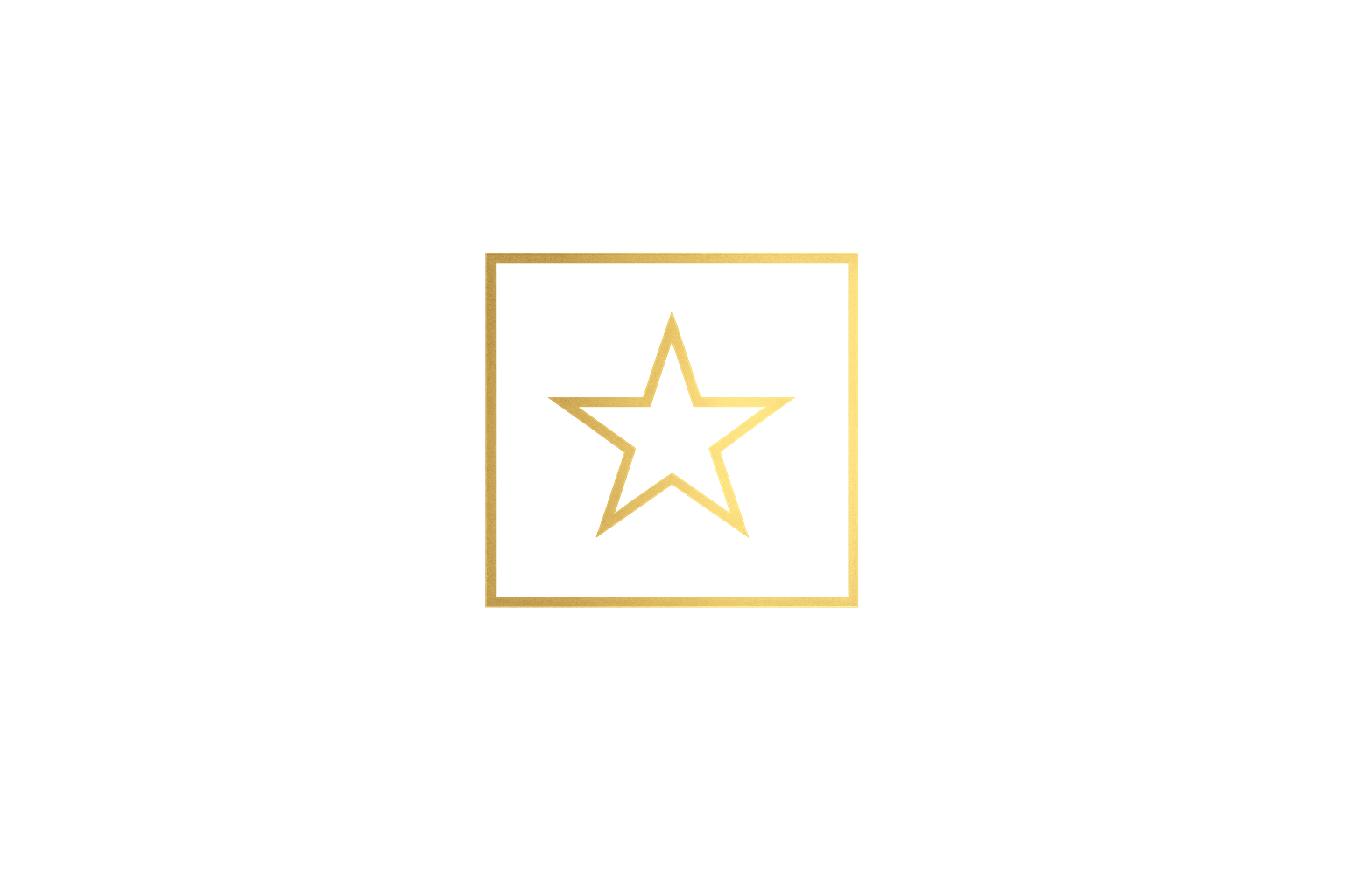 A golden award plaque with a star symbol in the center, surrounded by colorful light streaks and reflections.