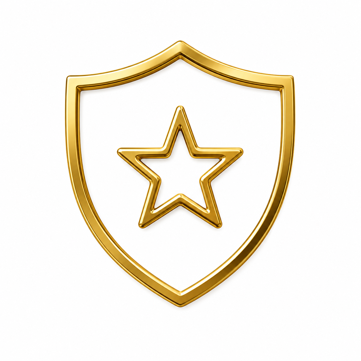 Golden shield emblem with a star in the center.