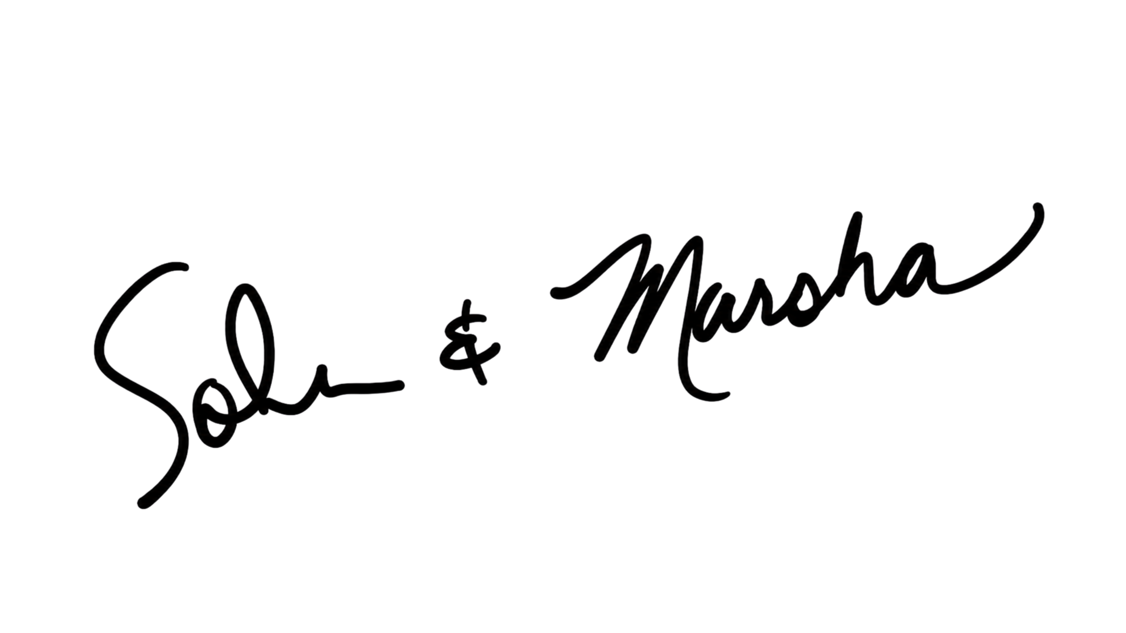 Handwritten-style text that reads 'John & Marsha' in black on a transparent background.