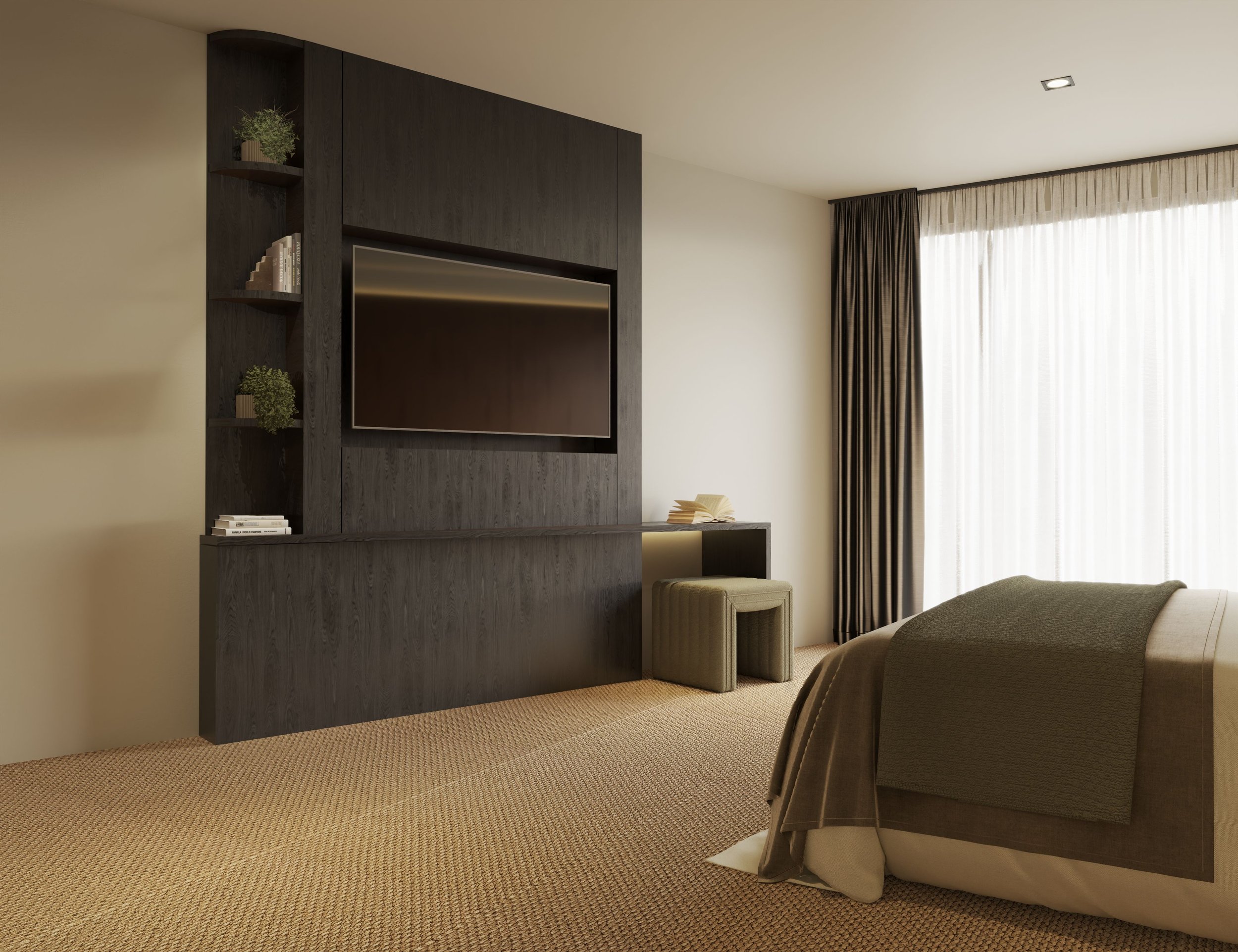 Executive Suite TV and lounge area at The Alfred Hotel
