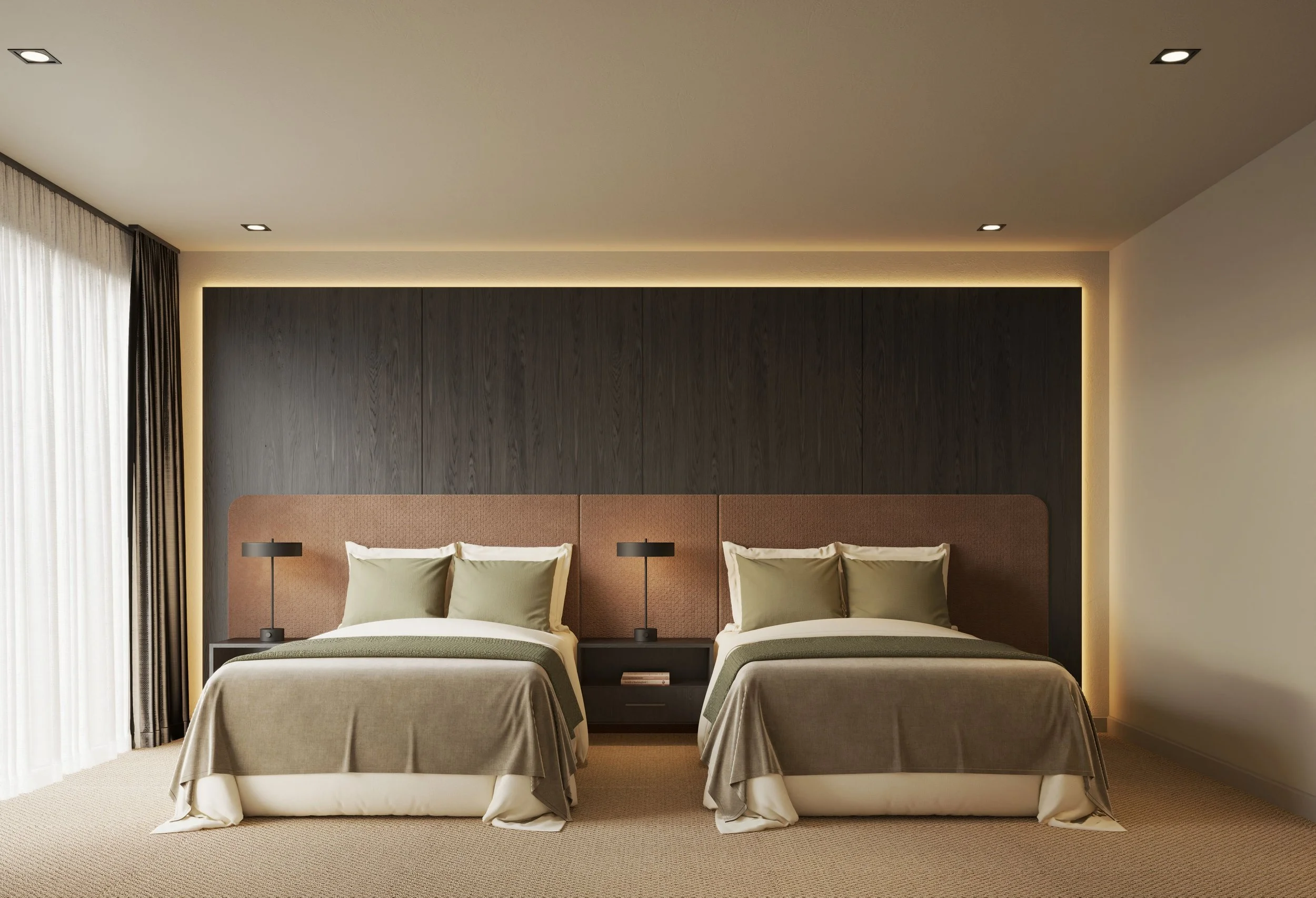 Classic Twin room with two double beds at The Alfred Hotel
