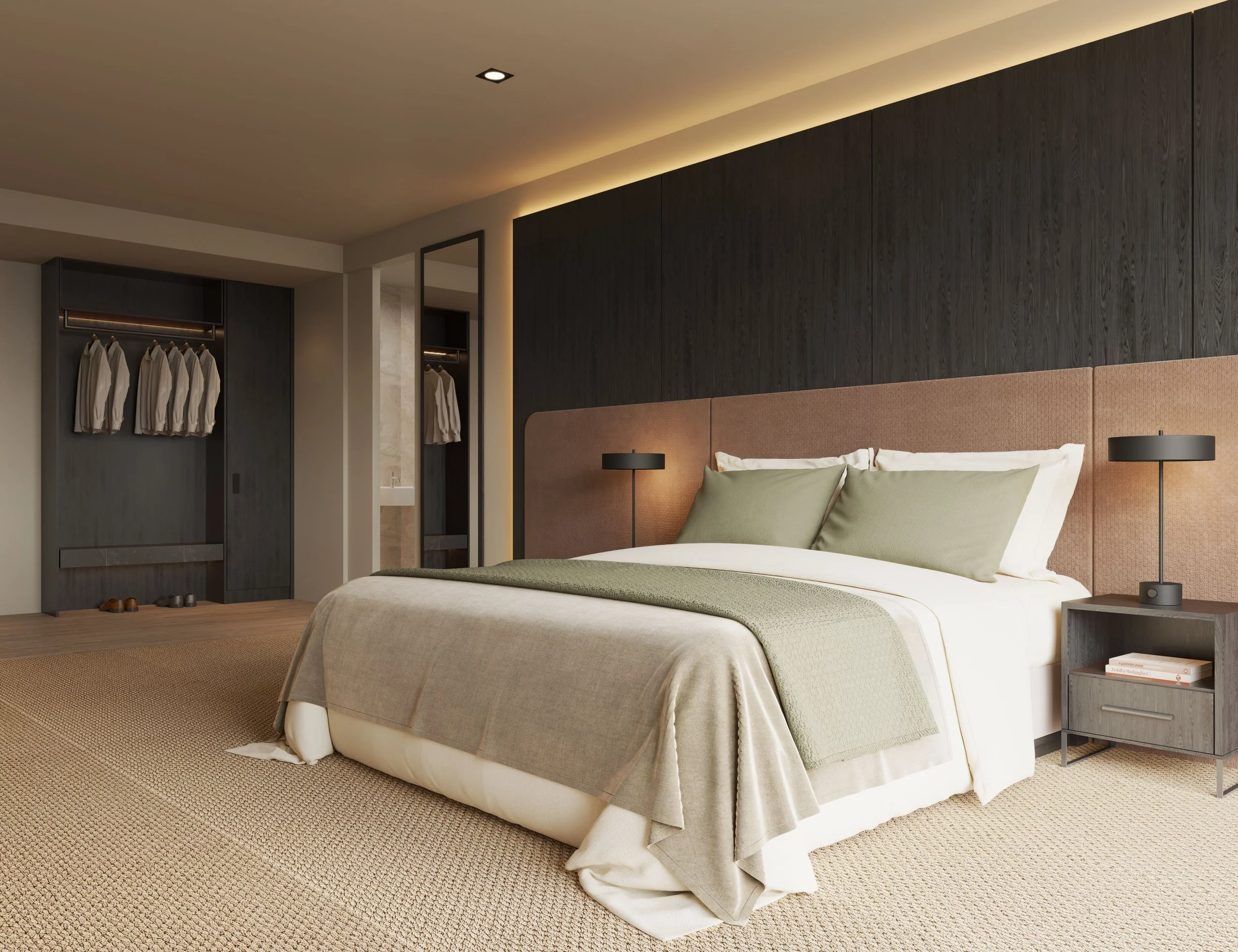 Contemporary guest room at The Alfred Hotel in Blenheim