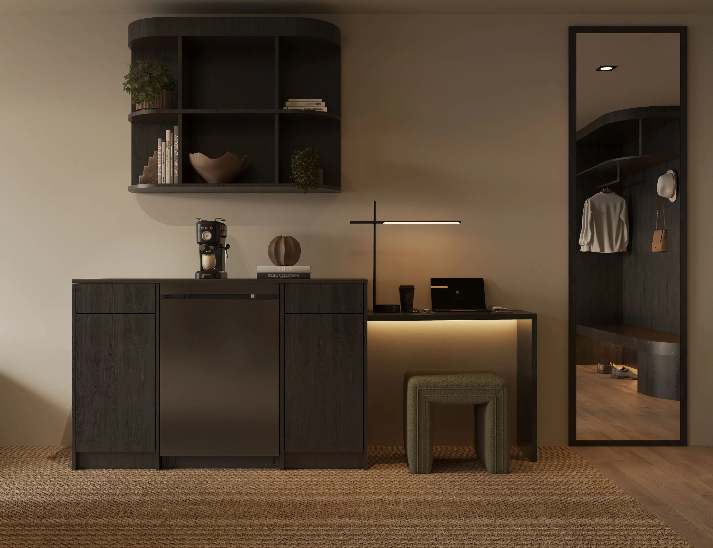 Executive Suite amenities and refreshment area at The Alfred Hotel