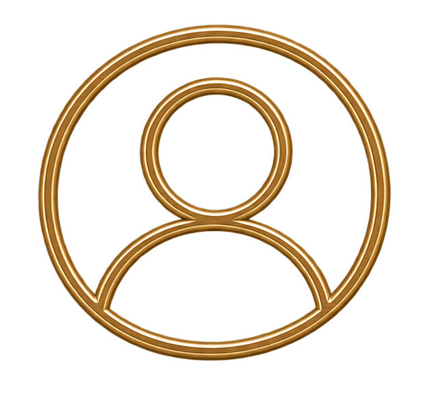 Gold medal with the number 8 and a person icon in the center, iconography for eighth place.