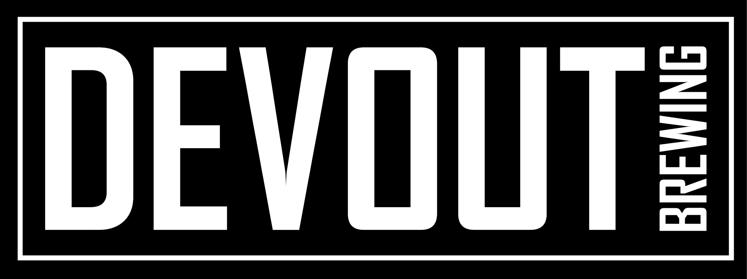 Black and white logo with the text 'DEVOUT' in large letters and 'BRAND' in smaller text vertically aligned to the right.