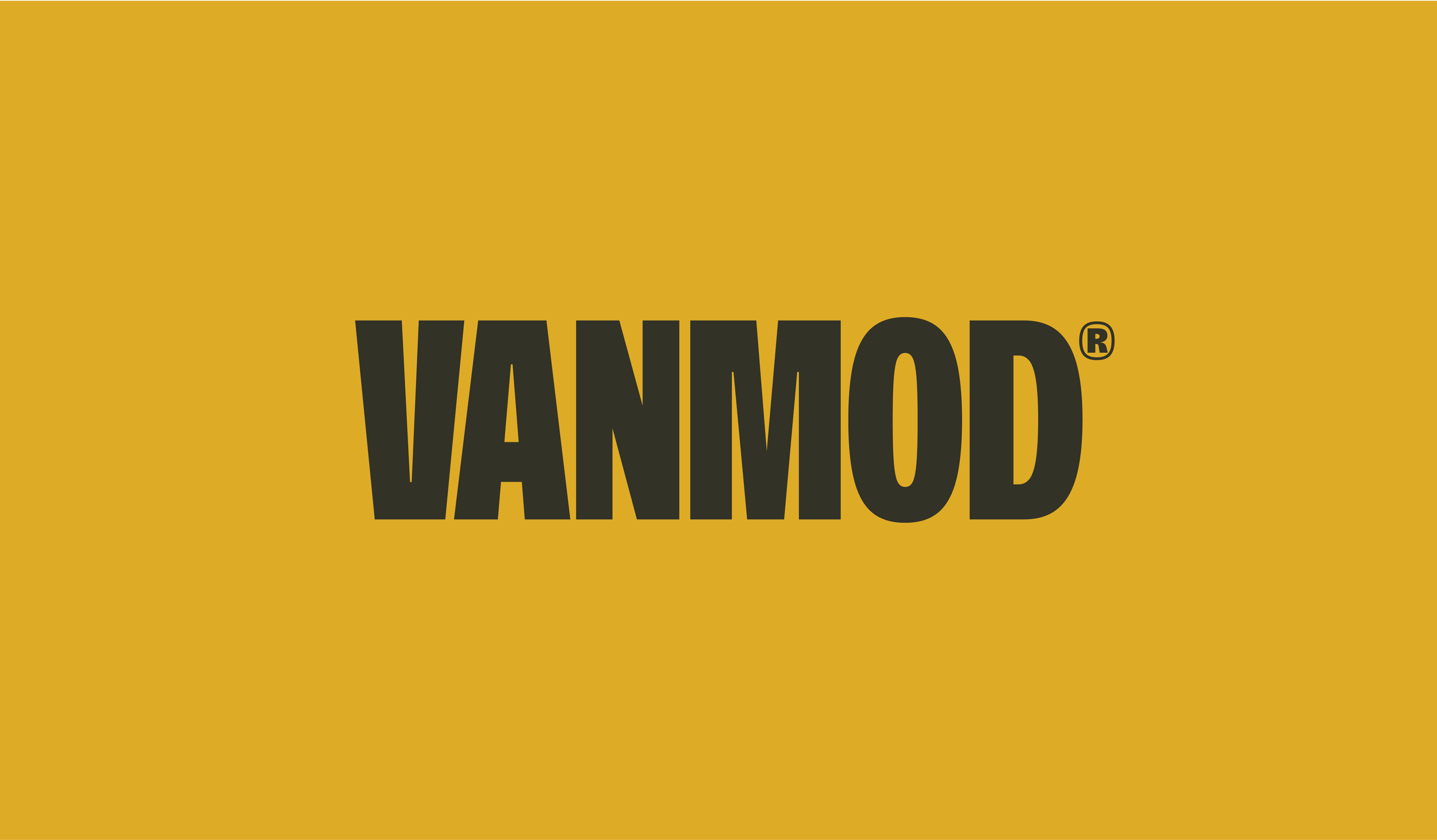 Yellow background with the black text 'VANMOO' in large, bold letters.
