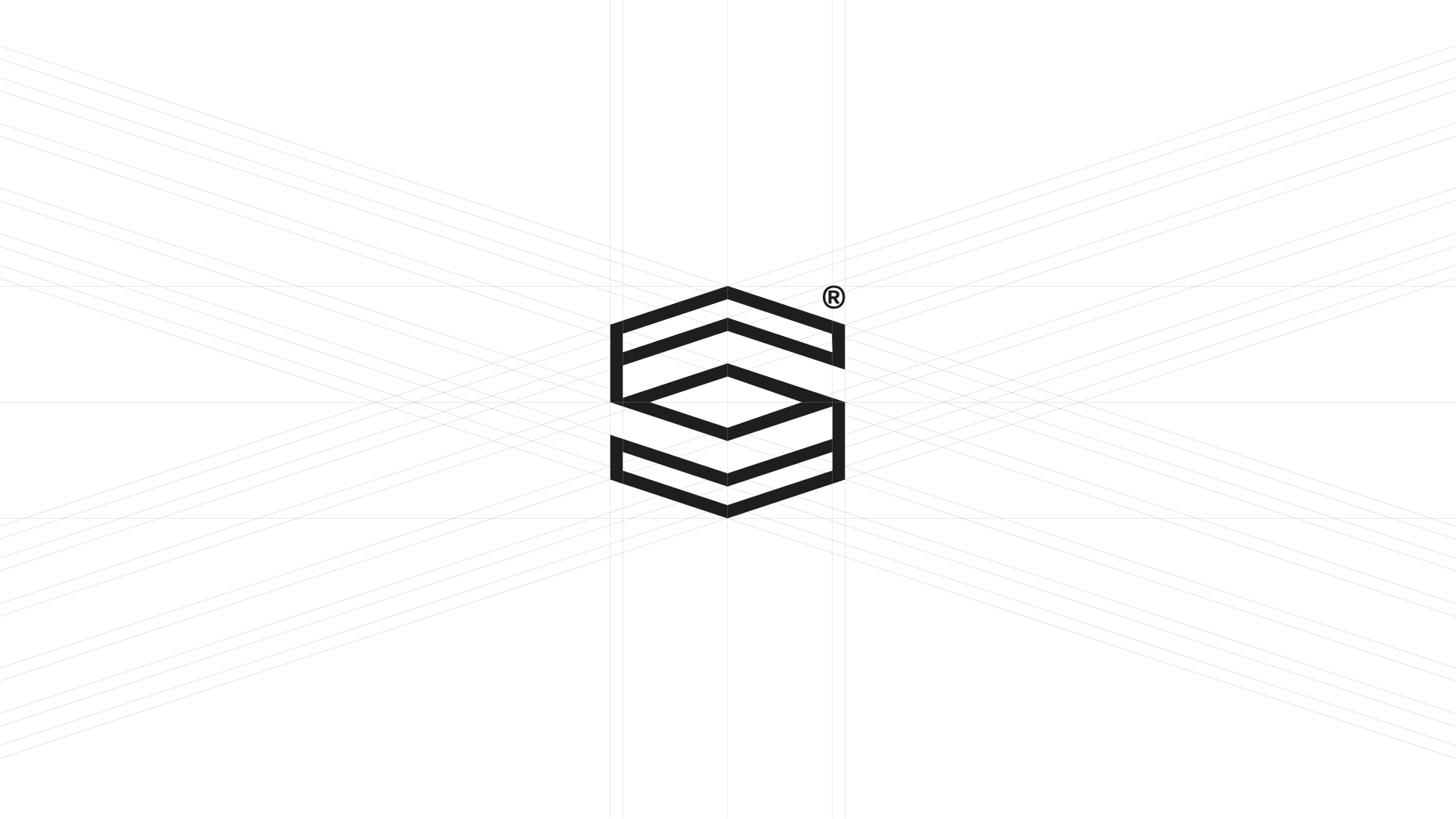 A 3D wireframe cube with layered lines extending outward, creating a geometric pattern against a black background.