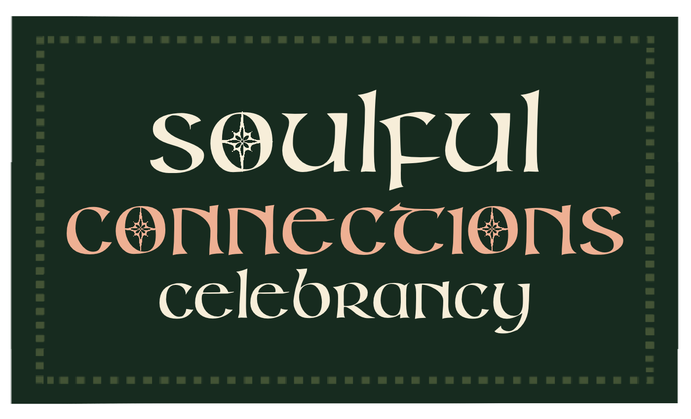 An alternate logo artfully displaying the business name, 'soulful connections celebrancy'.