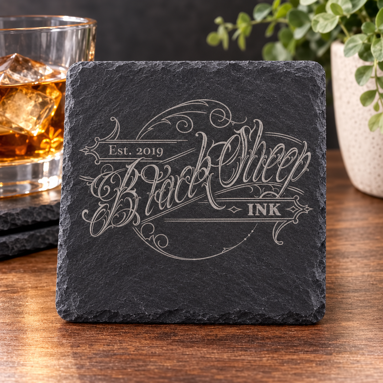 BlackSheep Ink Engraved Slate Coaster
