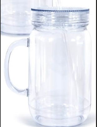 20 ounce Mason Jar style acrylic snowglobe tumbler