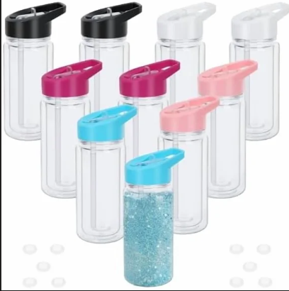 10 ounce kids waterbottle snowglobe tumbler