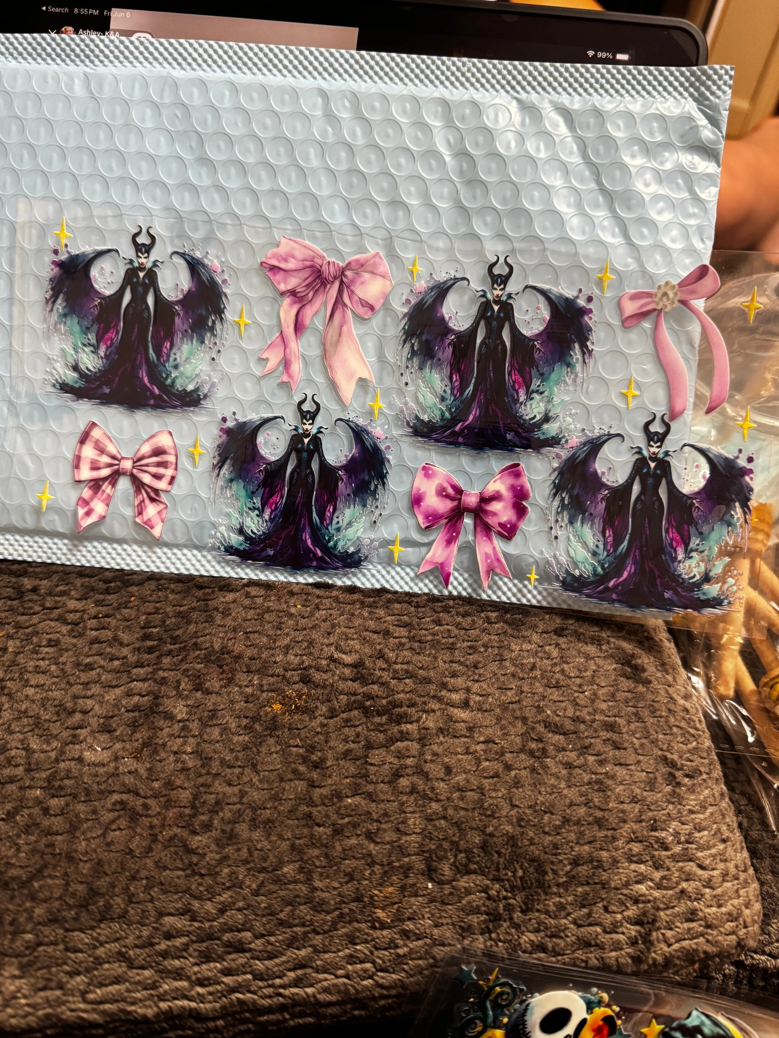 Maleficent pink bows