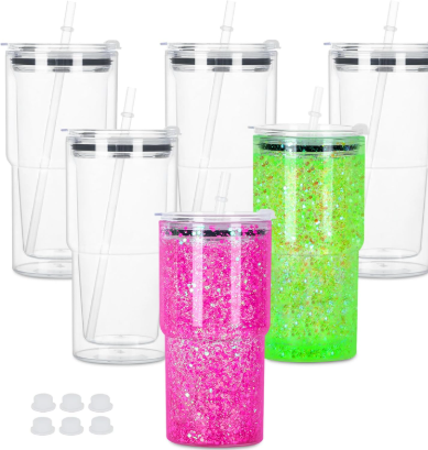 18 ounce snowglobe tumbler traveler mug style acrylic