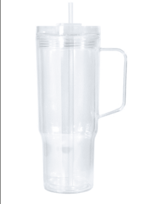 40 ounce snowglobe tumbler with handle