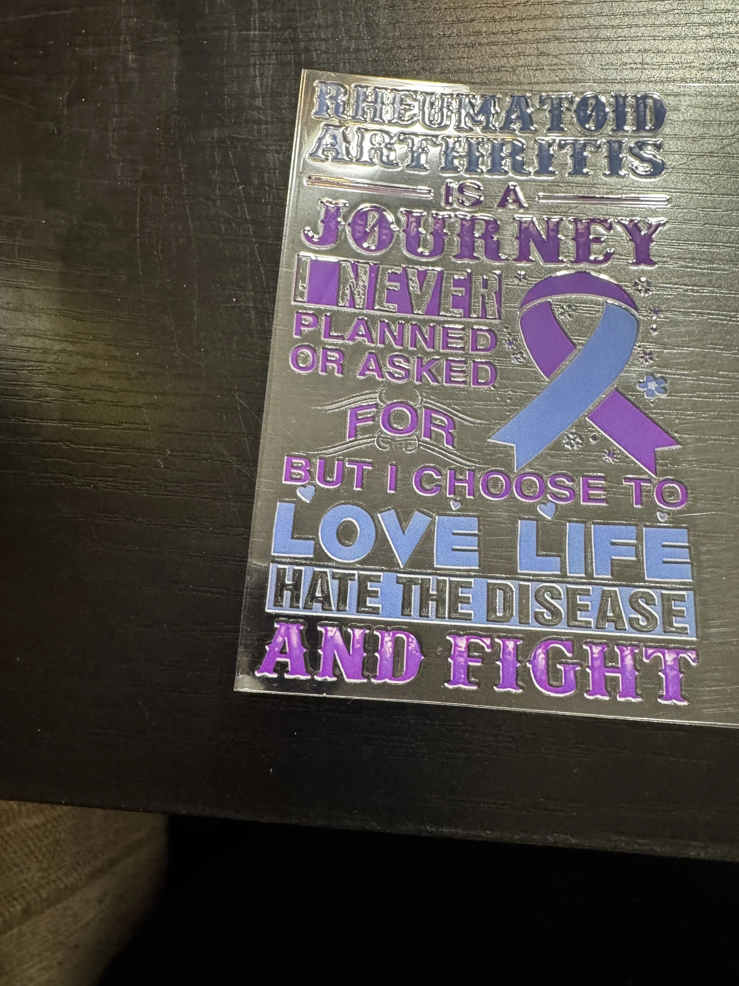 Rheumatoid arthritis awareness decal 2