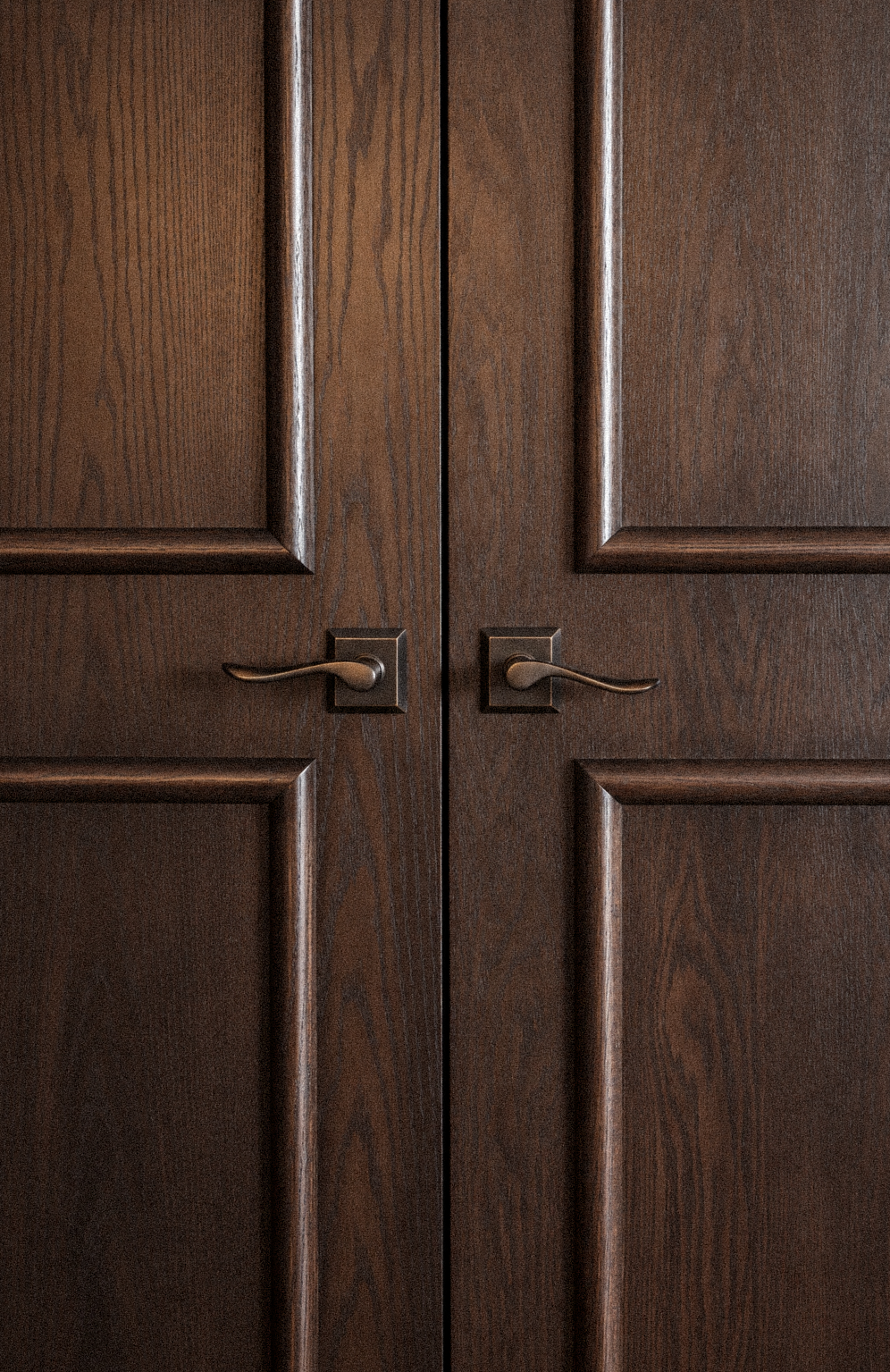 An artful mixing of deep wood tones, metallic accents, and intricate door moldings to build a refined design narrative. Every texture and Architectural detail is balanced to bring depth, character, and high-end elegance to the space.