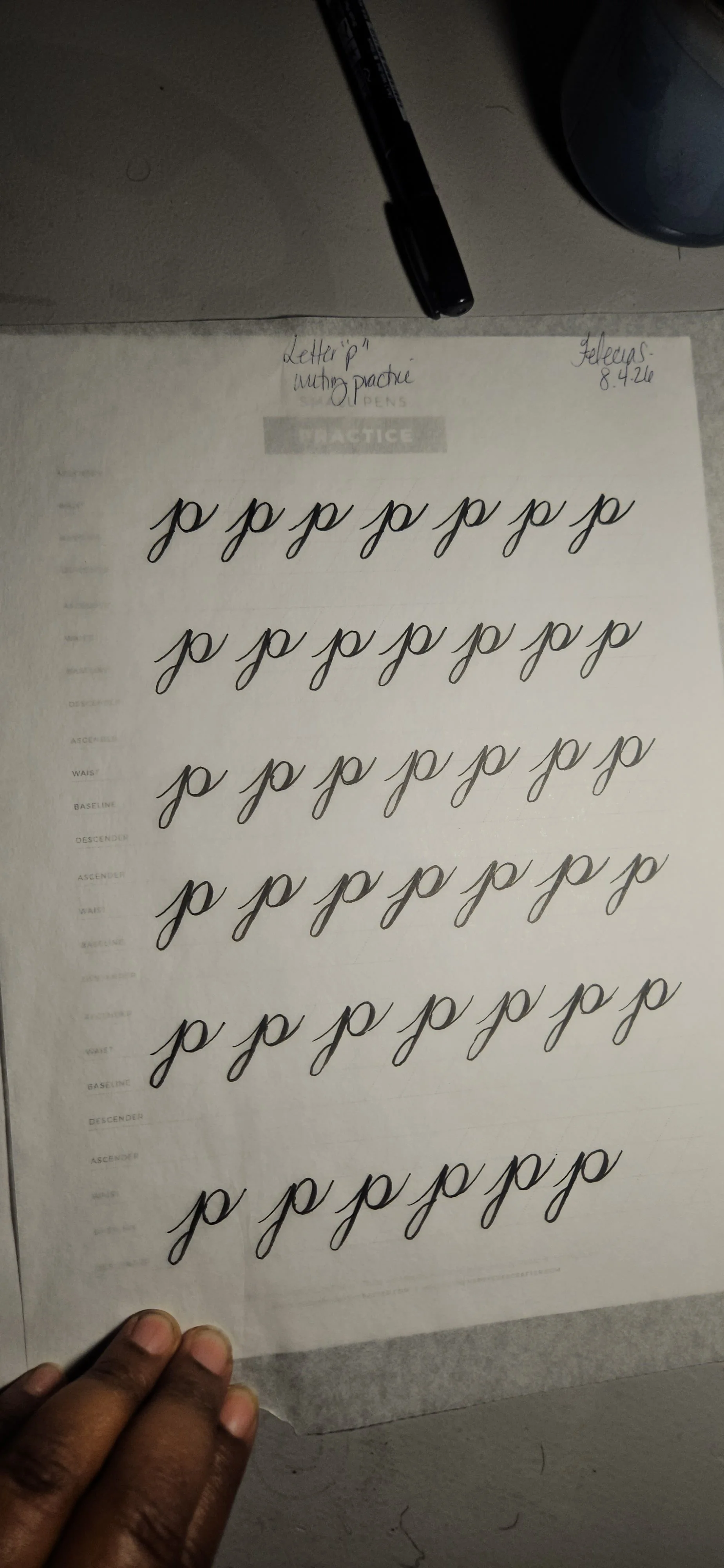 Feeling confident with the letter "p"