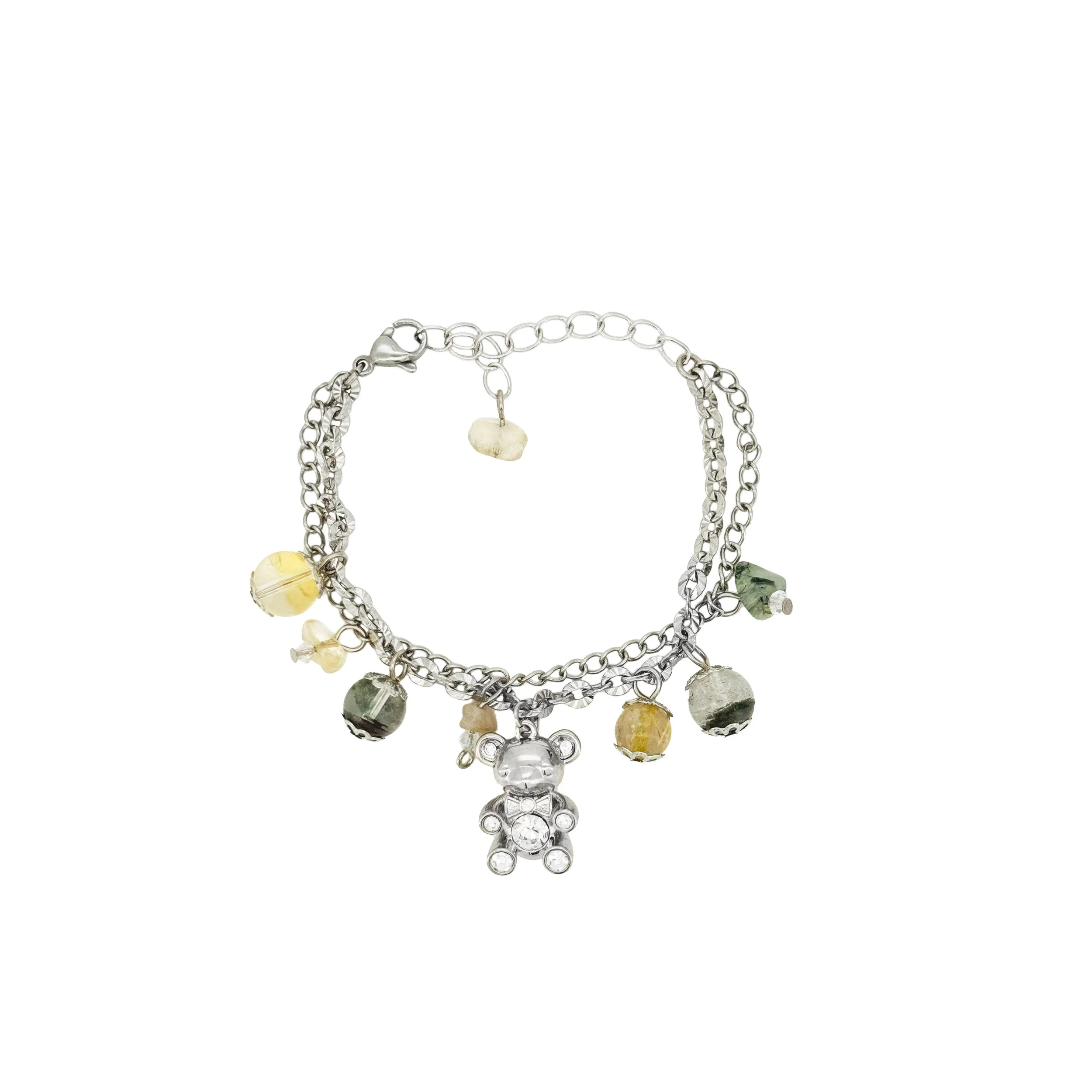 Teddy Charm Bracelet with Beaded Accents - SB03