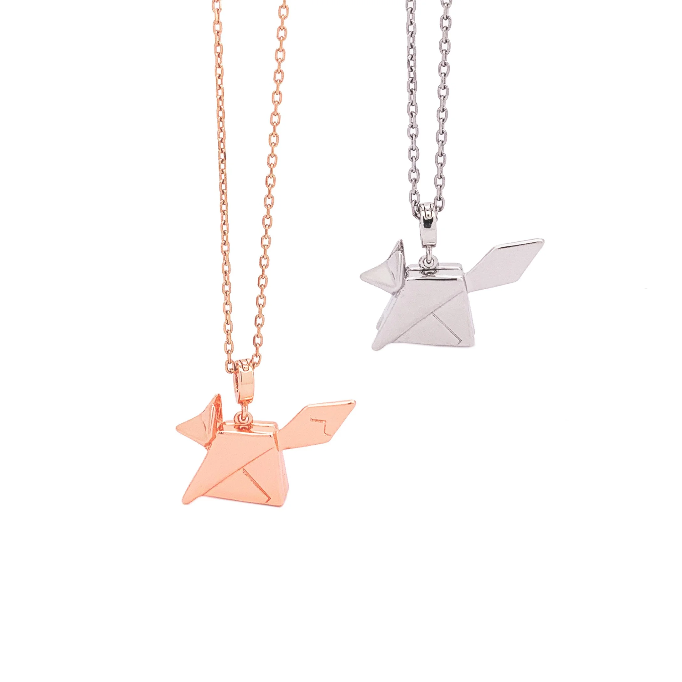Origami Fox Pendant Necklace - AN04