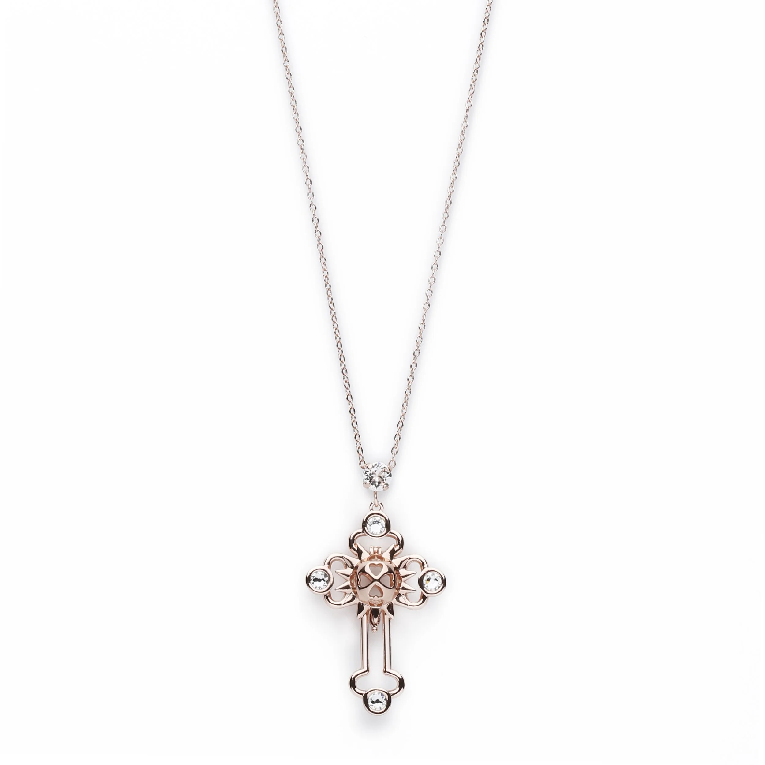 Radiant Rose Gold Cross Necklace - BN15