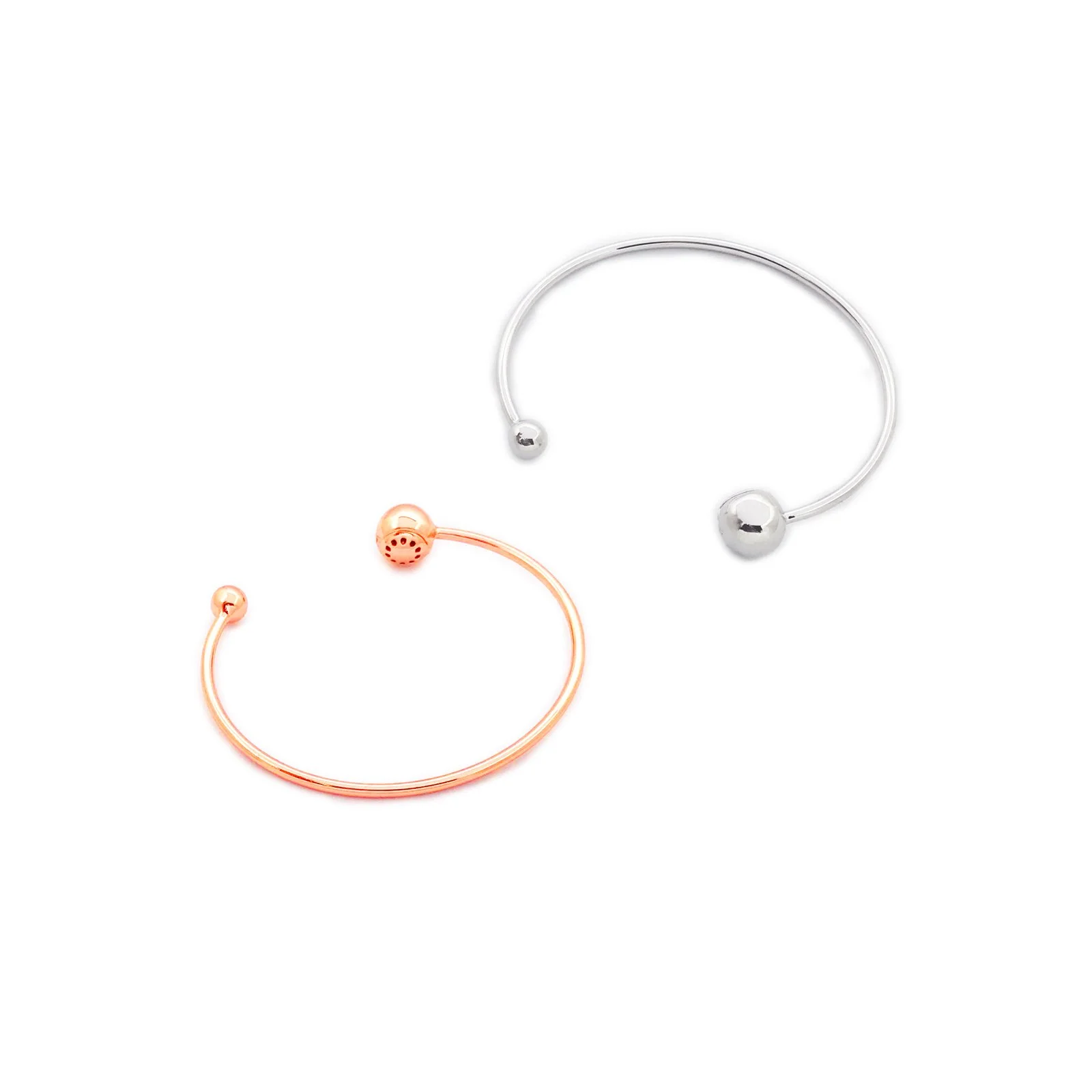 Silver / Rose Gold Charm Bangle - BB01
