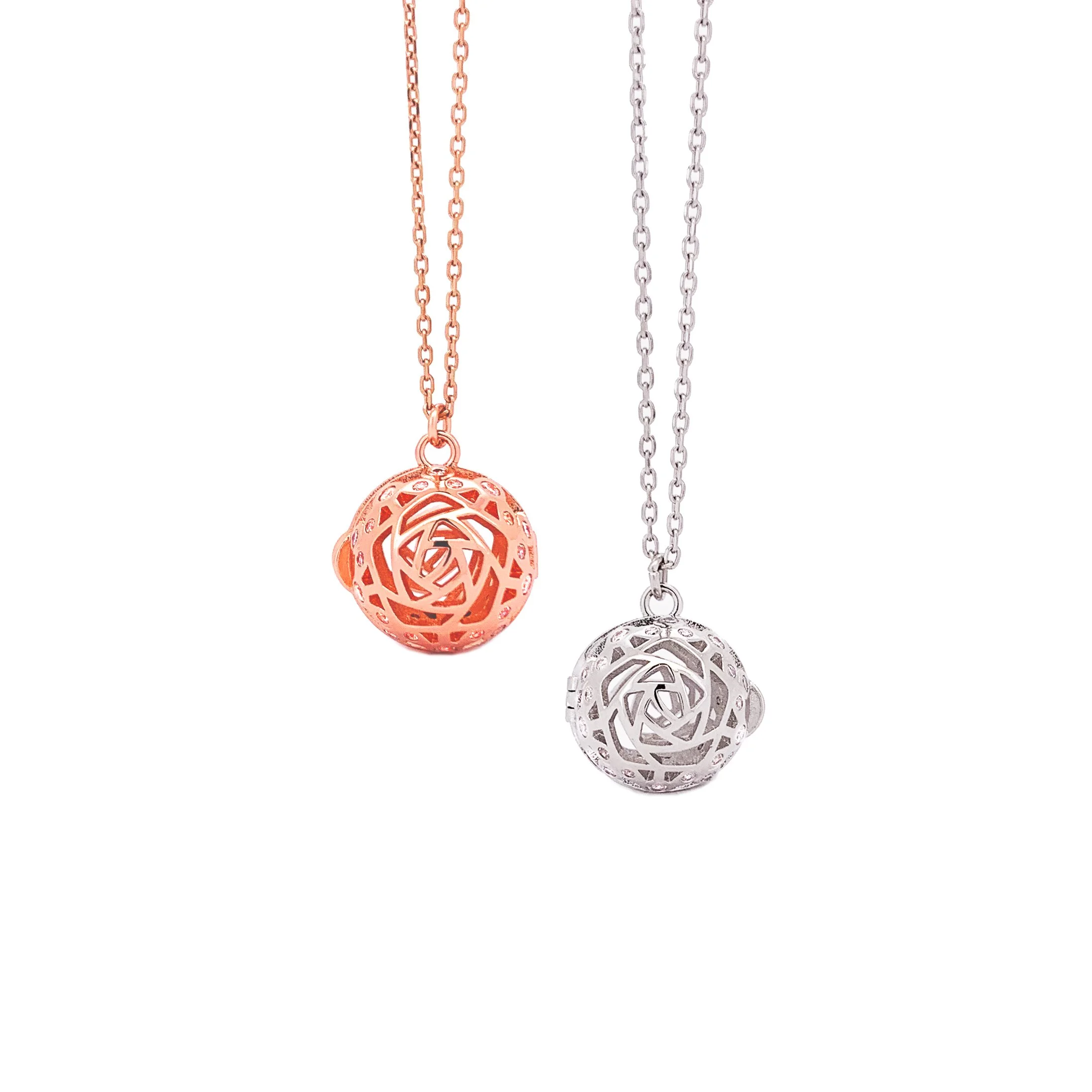 Aromatherapy Rose Pendant Necklace (BN03)
