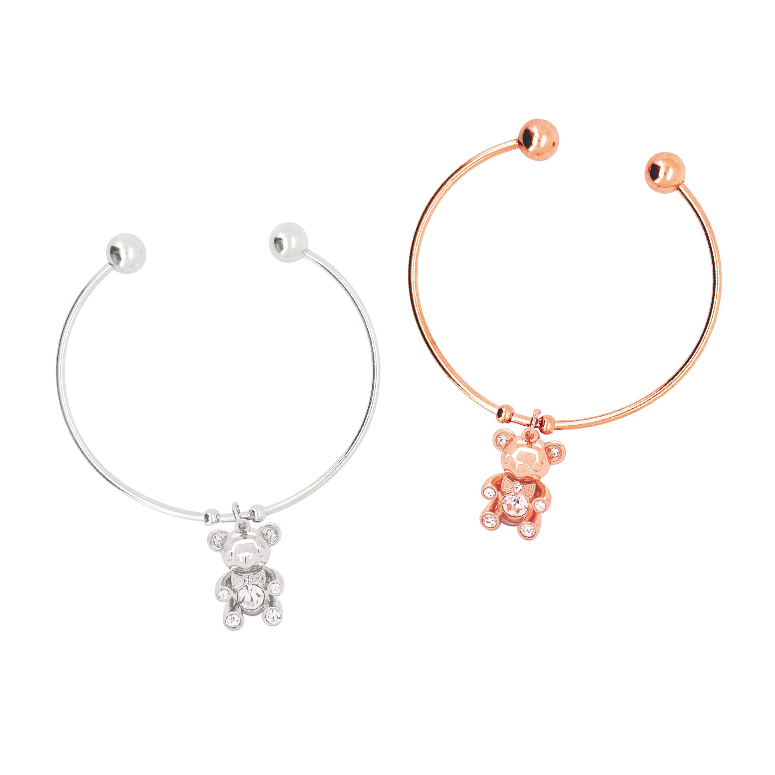 Crystal Teddy Bear Charm Bangle - CB03
