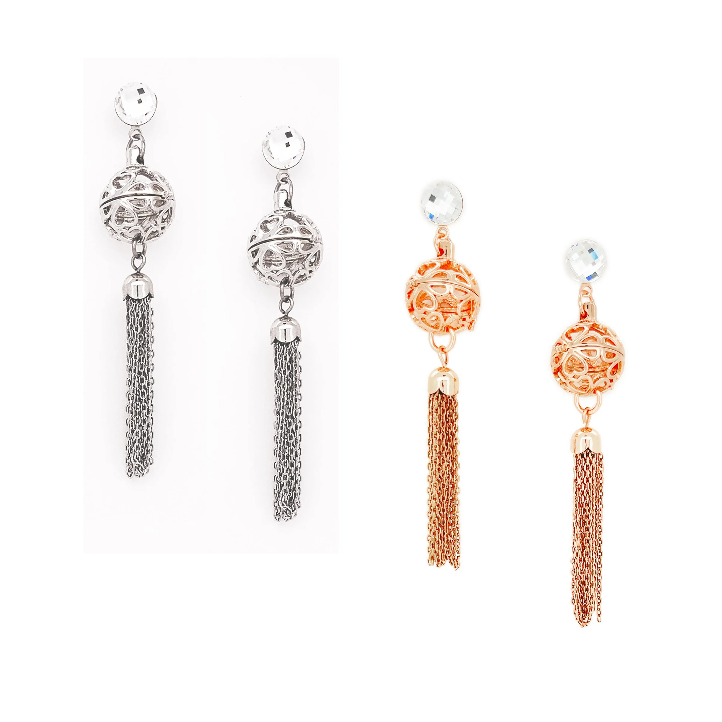 Crystal Drop Tassel Earrings - EE01