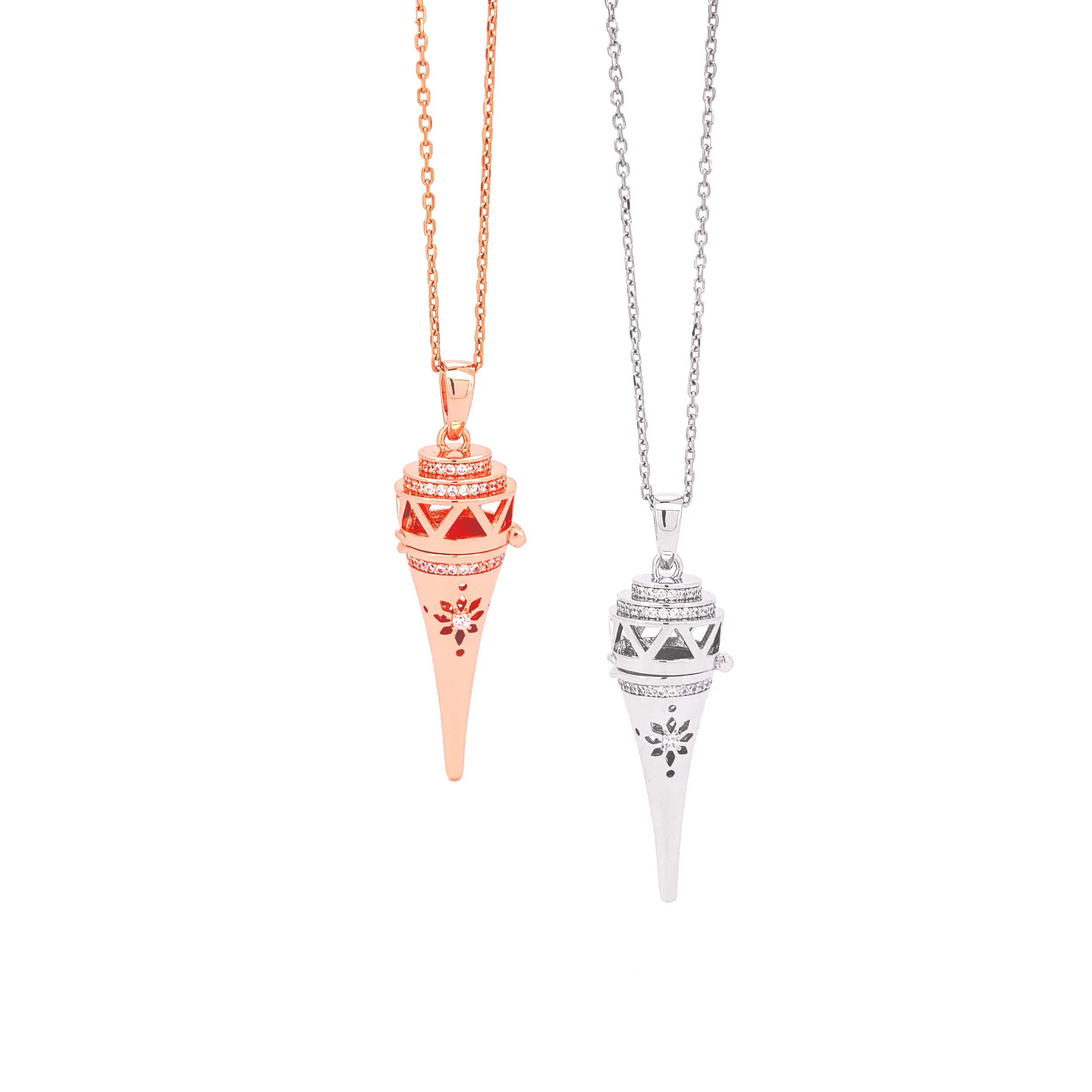 Geometric Floral Pendant Necklace - BN01