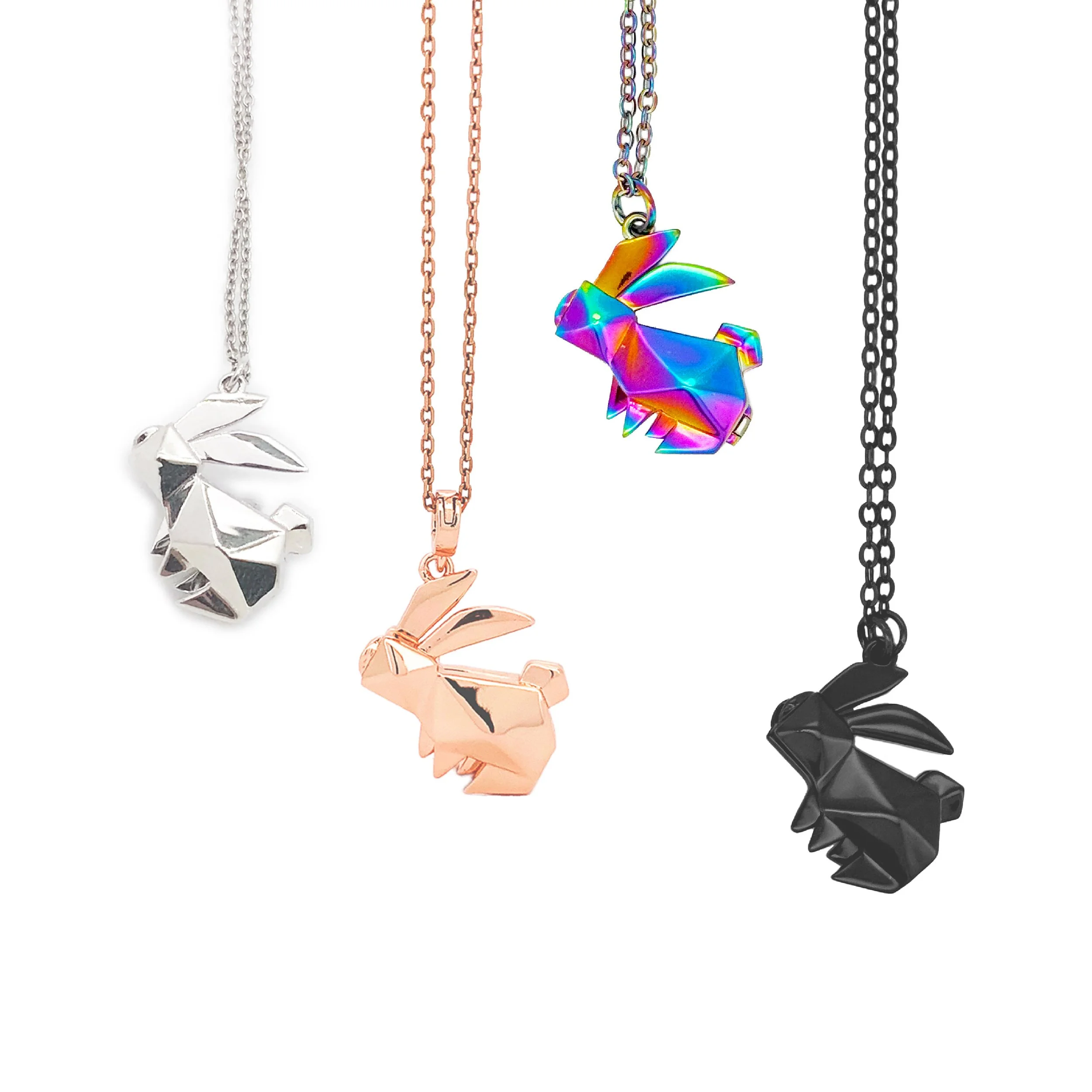 Geometric Rabbit Pendant Necklace - AN01