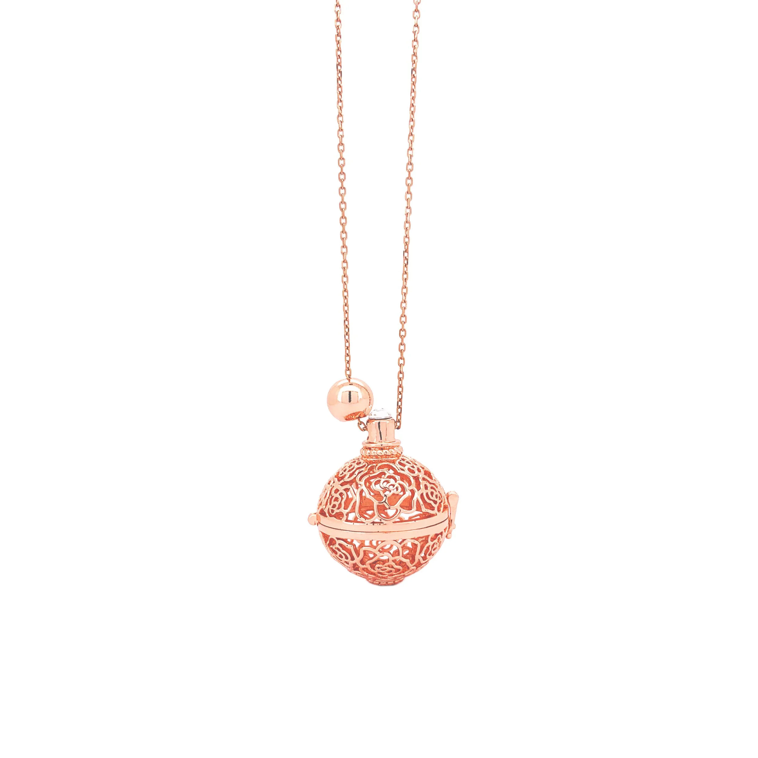 Rose Gold Filigree Locket Necklace - EN05