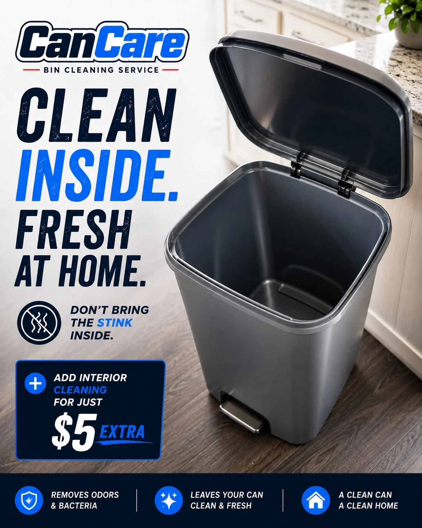Did you know we clean inside cans too? For only $5 per can, we will knock out this chore for you!