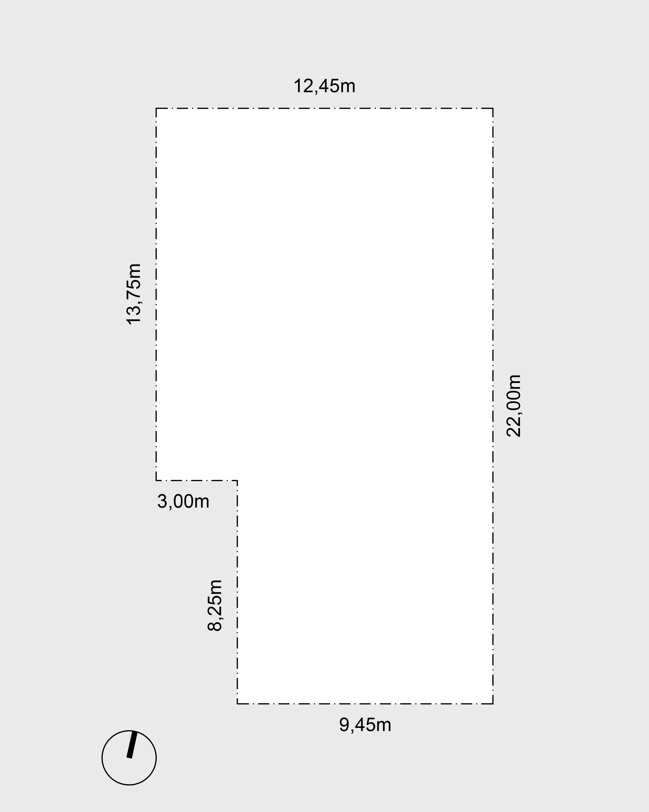 Plano de emplazamiento de la casa en un terreno de 246 m², barrio El Golf