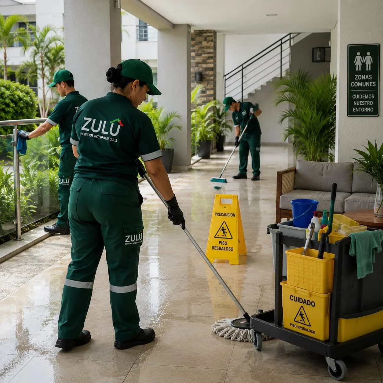 Aseo y mantenimiento de zonas comunes