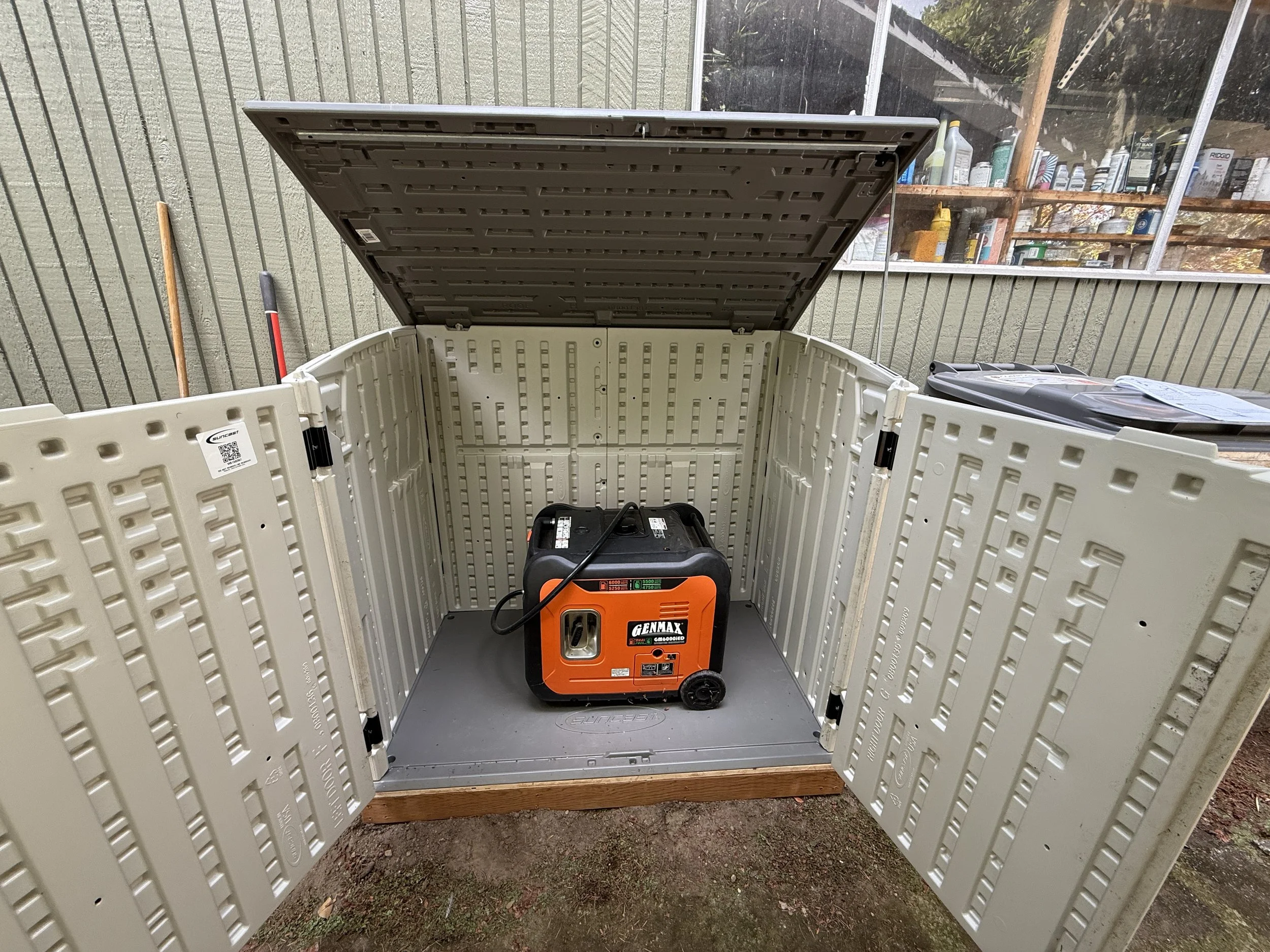 Finished setup with the generator and enclosure installed. 