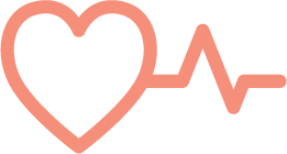 Pink heart with a heartbeat line