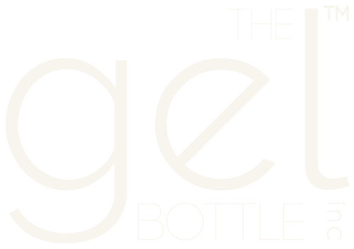 Logo of 'the gift BOTTLE INC' with the words in a stylized font on a black background.