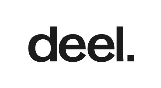The word "deel." written in black lowercase letters on a white background.