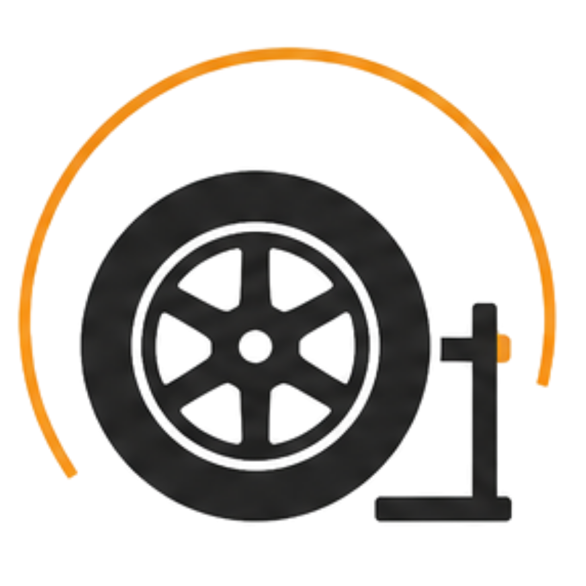 A black air hose reel mounted on a wall with a yellow handle.