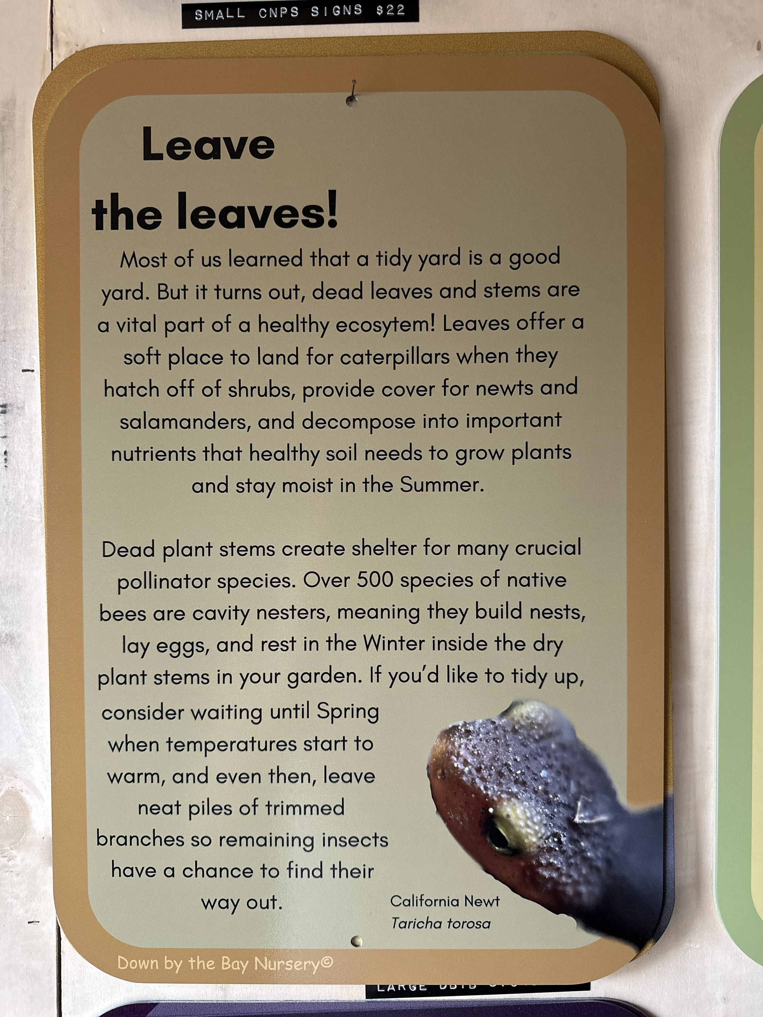 Leave the leaves sign