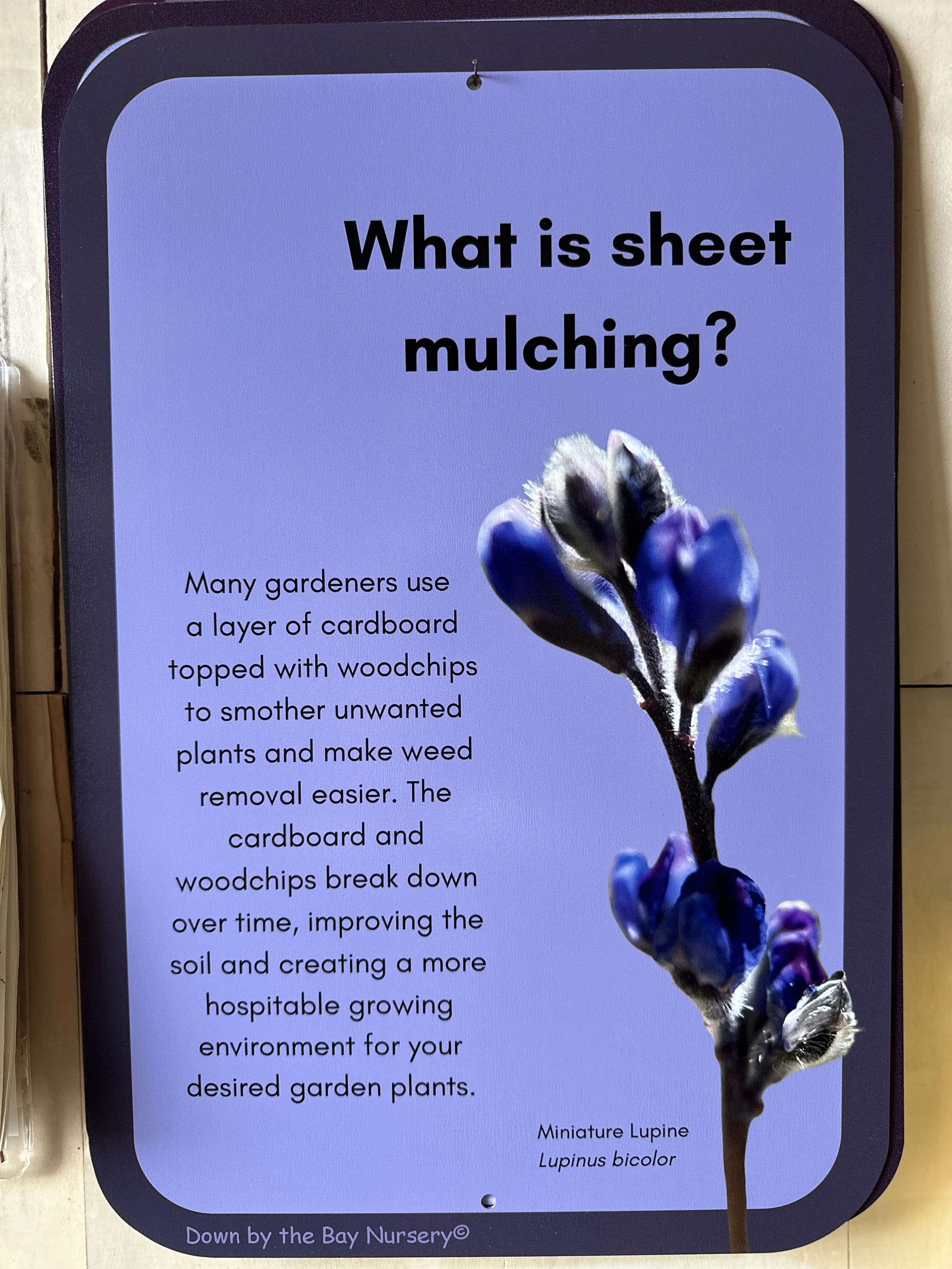 Sheet Mulching Sign