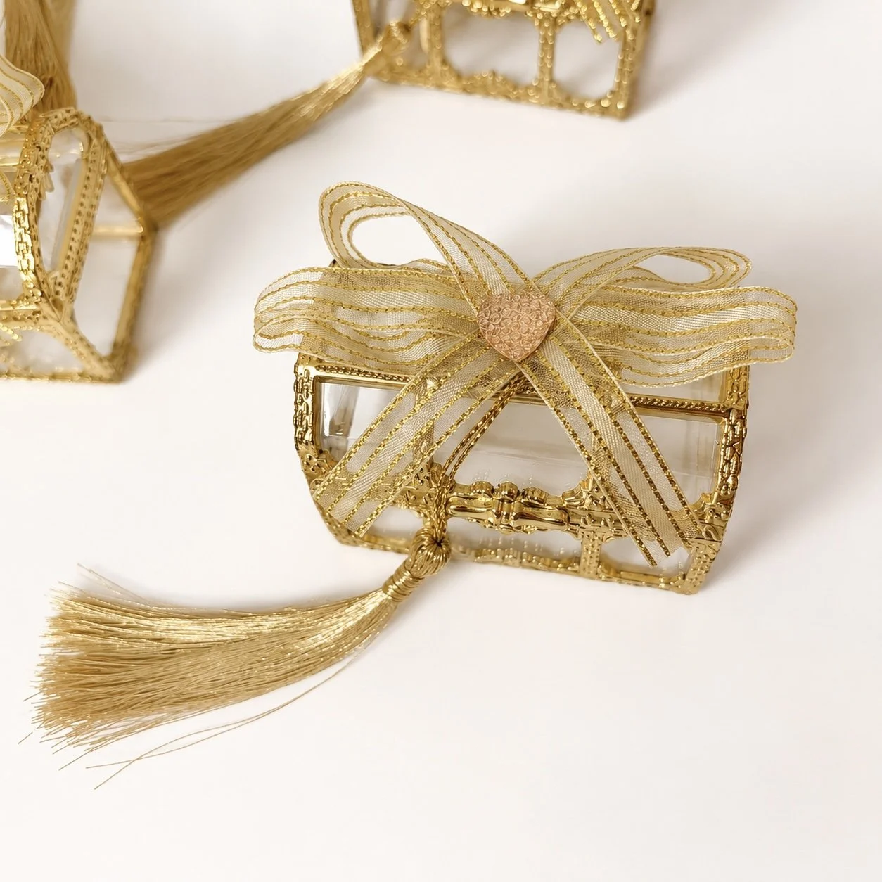 Gold Party Favor Containers with Tassels